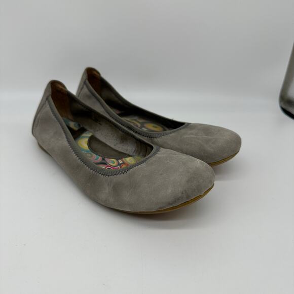 Born Julianne Distressed Gray Leather Slip-On Ballerina Flat Size 10 - Picture 8 of 15